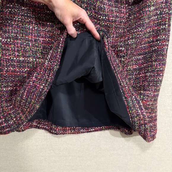 Talbots Vibrant Pink Green Purple Textured Tweed  Pencil Skirt - Picture 8 of 8
